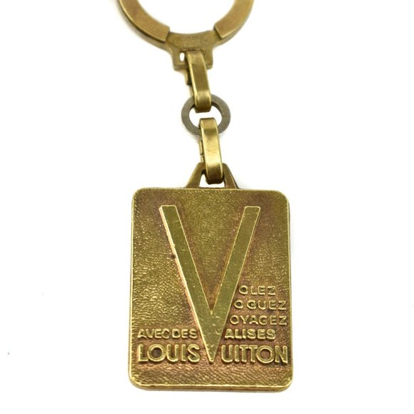 LOUIS VUITTON "Malletier Depuis LV" Logo Key Chain - Picture 4 of 9